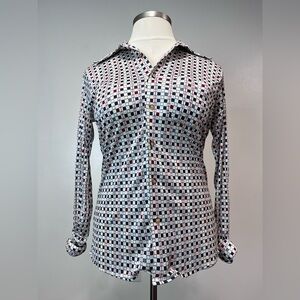 VTG 1970s Multicolor Checkered Button Up Shirt